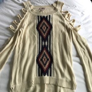 Long sleeve sweater with cut outs in sleeves